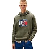 Tommy Jeans mens Medium Weight Hoodie Sweatshirt With Printed Flag Logo