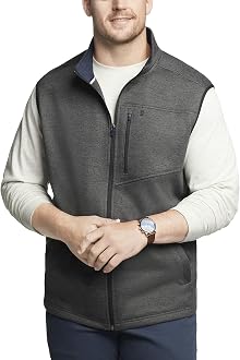 Izod Men's Big and Tall Advantage Performance Full Zip Sweater Fleece Vest