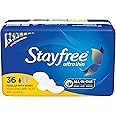 Stayfree Ultra Thin Regular Pads with Wings For Women, Reliable Protection and Absorbency of Feminine Moisture, Leaks and Periods, 36 count