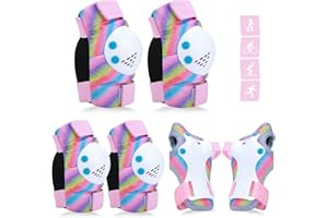 YOOXARMOR Adjustable Kids Knee Pads Elbow Pads Wrist Guards Set for 3-8 Years Child Protective Gear Set for Roller Skates,BMX,Bike,Cycling, Skateboard, Inline Skating, Scooter Riding Sports,Football