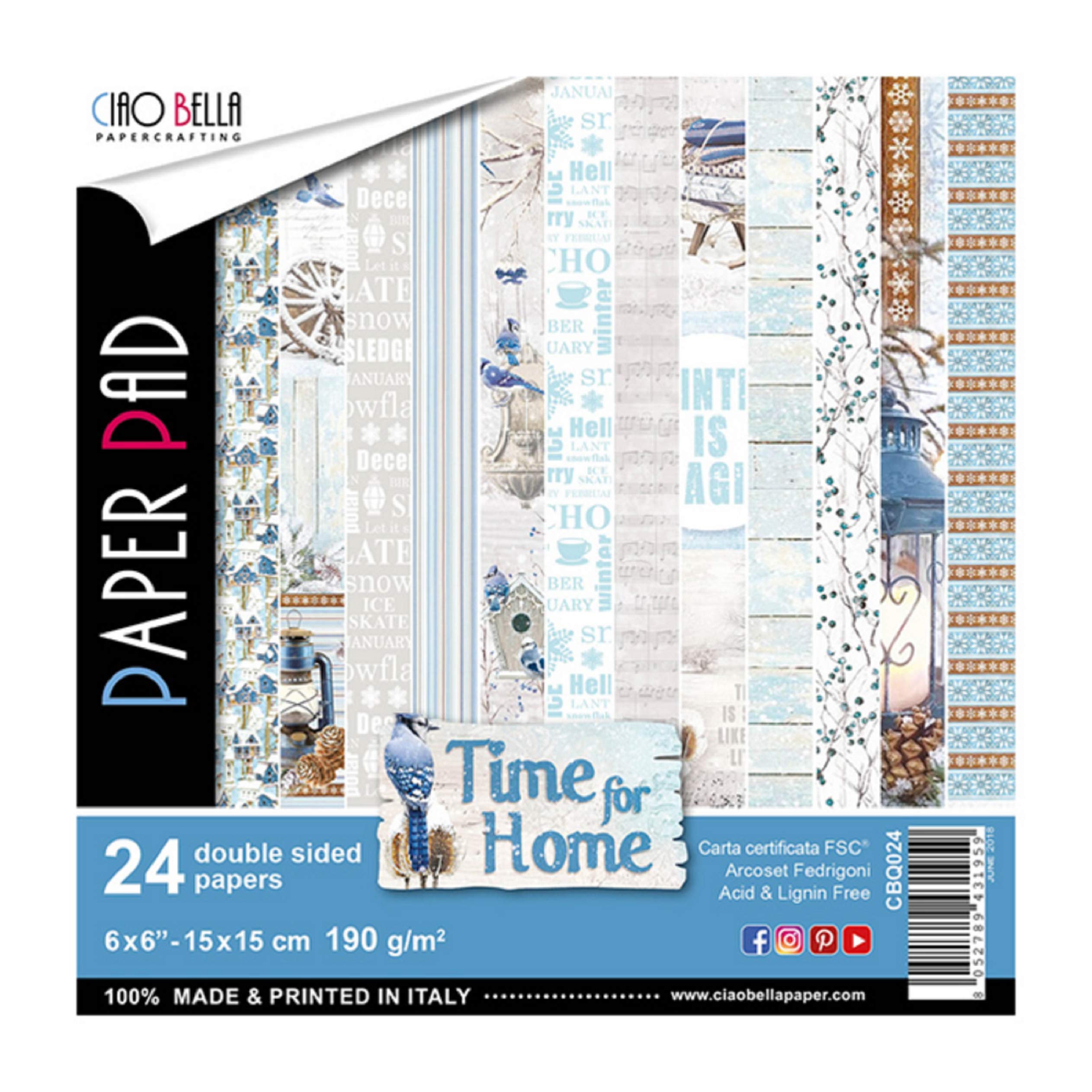 Ciao Bella Time for Home 6 x 6 Paper Pad, Multi