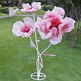 HAZHEYE Giant Artificial Flower Decor with Stand,Oversized Freestanding Gradient Statement Flower for Wedding Flower Decor,Event,Commercial Display,Photo Backdrop & Home Decoration (Pink)
