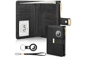 HUANLANG Passport Holder with Airtag for Women/Men, Airtag Passport Wallet for Travel Leather Passport Holder RFID Blocking,Travel Passport Walelt with Credit Card Holder