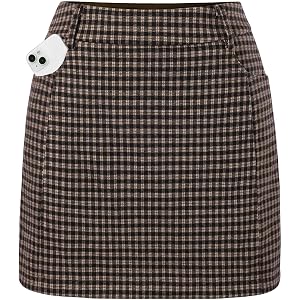 Women Plaid Mini Skirts with Shorts, High Waist Pencil Skort with Pockets | 2026 Fall Fashion Clothes, Back to School Outfits