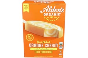 ALDEN'S ORGANIC Aldens Organic New School Orange Cream Ice Cream Bars, 3 Fluid Ounce - 4 count per pack - 12 packs per case.