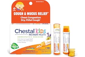Boiron Chestal Kids Pellets for Cough and Mucus Relief, Nasal or Chest Congestion, and Sore Throat Relief - 2 Count (160 Pellets)
