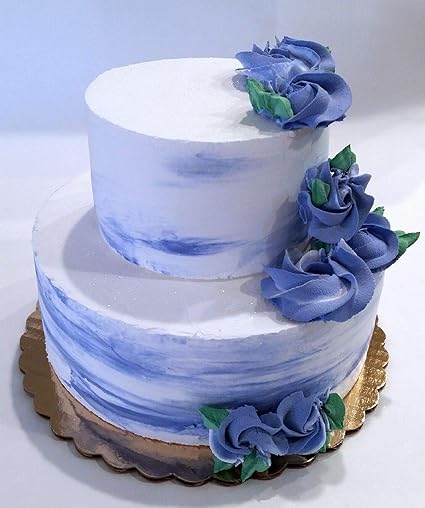 Amazon Co Jp Dezicakes フェイクウェディングケーキ 2段 ブルー ホワイト 装飾小道具 家電 カメラ