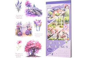 YagCu Journaling Sticker Book, 20 Sheets Scrapbook Stickers, Junk Journal Supplies, Pre-Cut Aesthetic PET Materials, Watercolor Scrapbooking for Adults, Decorative Ephemera Bullet Planner Arts Craft