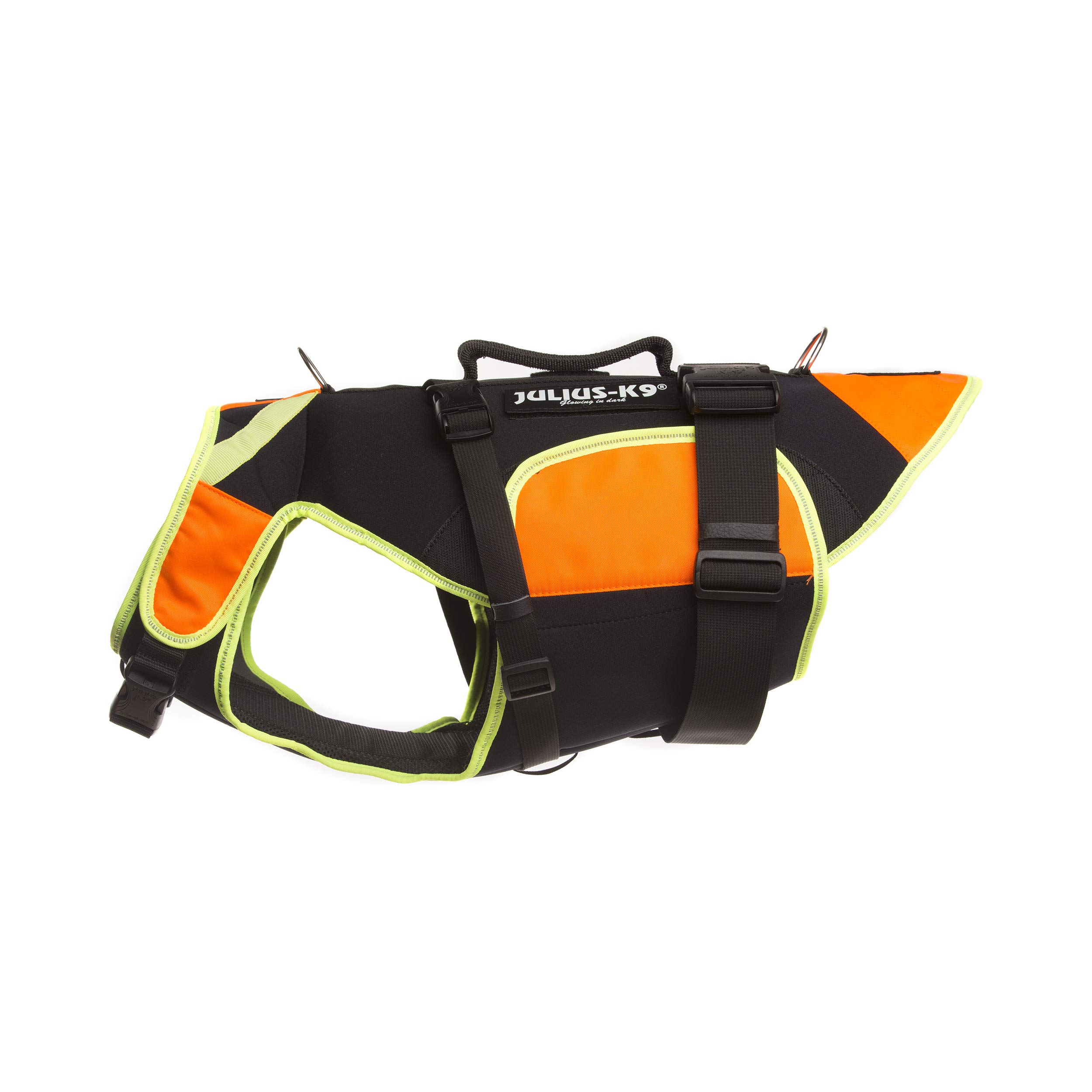 Julius-K9 IDC Multifunctional 3in1 Dog Vest, Size: L, Black and UV Orange