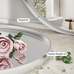 Hasipu 38 Inch Wall Mirror for Bathroom, Round