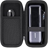 co2CREA Hard Case for Anker 25,000mAh Laptop 25K 165W Power Bank, Black | Compatible with Zolo A1695, Mesh Accessory Pocket, Comfortable Wrist Strap, Cable Organization