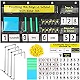 Resurhang Back to School Counting The Days with Base Ten Pocket Chart Place Value Chart Counting Caddie Pocket Chart for Classroom Bulletin Board School Home Decor, 4 Hooks(Black)