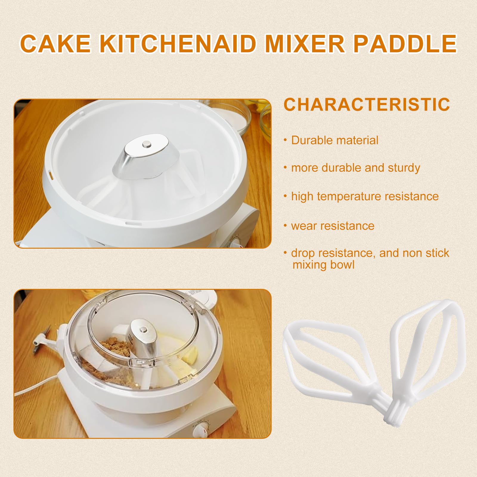 Cake Paddles Fit for Universal Mixers and NutriMill Artiste Mixer Cookie Dough Paddles for Artiste Stand Mixers Household Replacement Mixing Part (2 Pack)