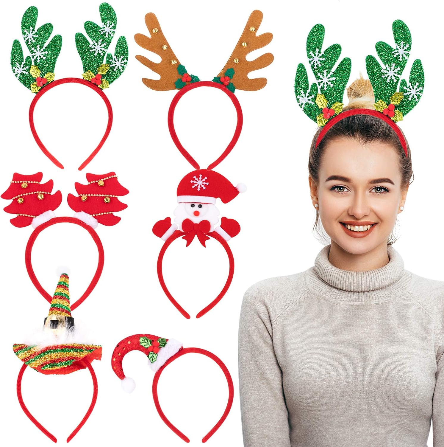 Amazon.com: Whaline Christmas Headbands 