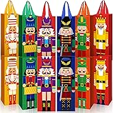 TaoBary 12 Pcs Christmas Wine Bags Christmas Wine Bottle Gift Bags with Handles Paper Gift Bag for Xmas Party Favors Holiday Festival Table Centerpieces Decors(Classic Nutcracker)