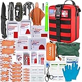 First Aid Kit,Survival Gear Outdoor Tactical Gear Set Military Grade Molle System for Camper Travel Hunting Hiking and Adventures（RED）