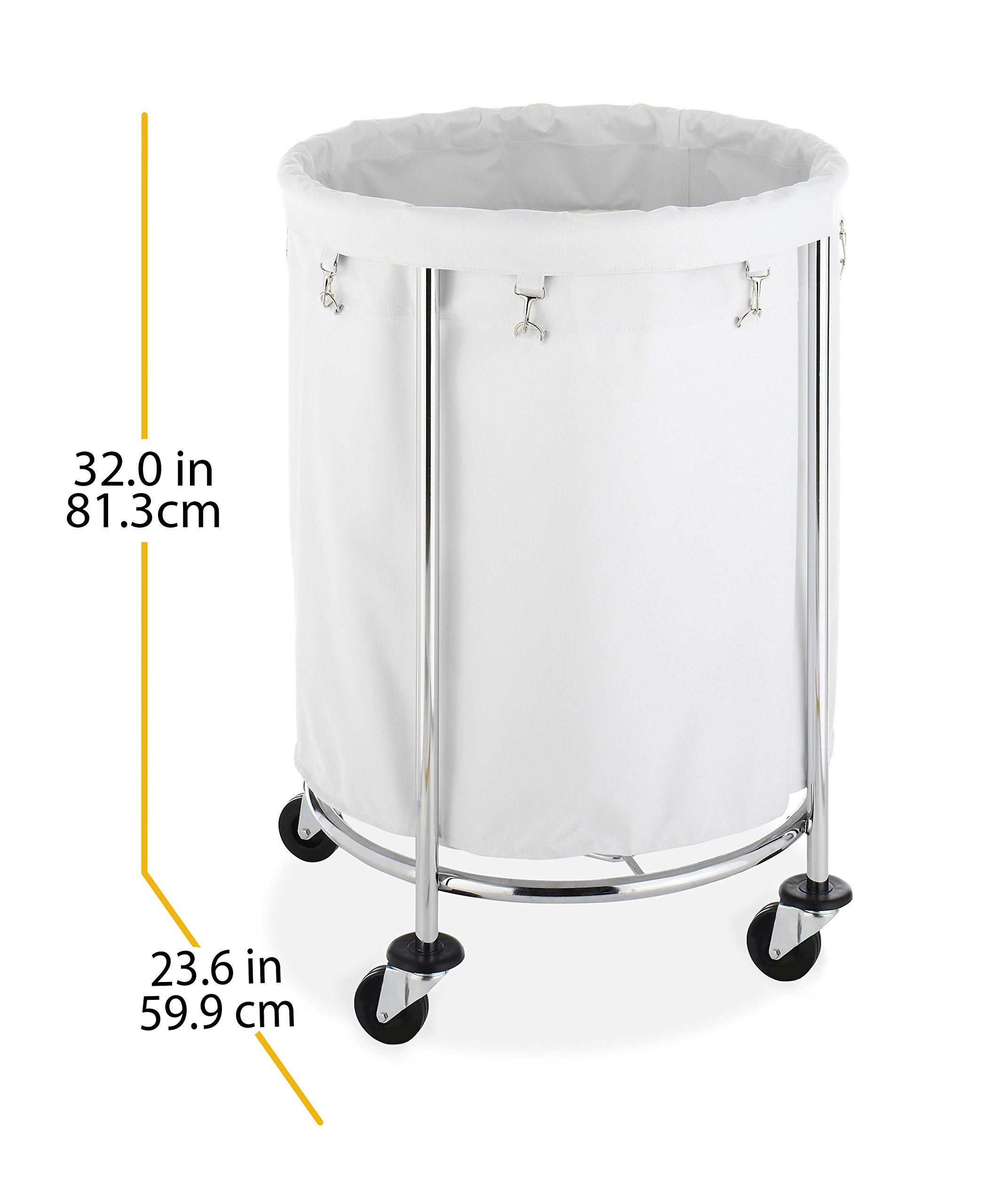 Whitmor Round Commercial Laundry Hamper with Removable Liner and Heavy