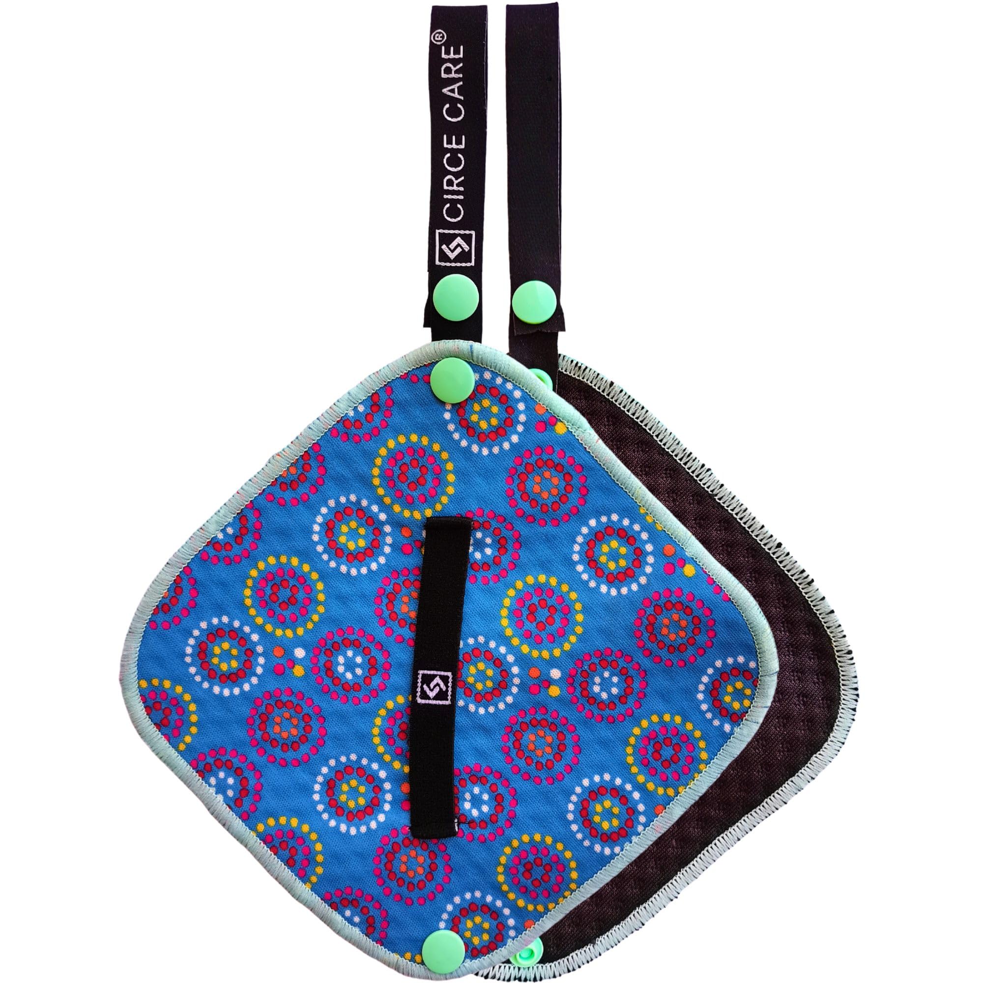 CIRCE CARE Pee Cloth: Silver Infused Pee rag for Women who Pee Outdoors, Reusable Absorbent Wipes, Eco alt. to Toilet Paper, Female Urination Solution for Camping, Hiking, Travel (1pc BlueDisco)