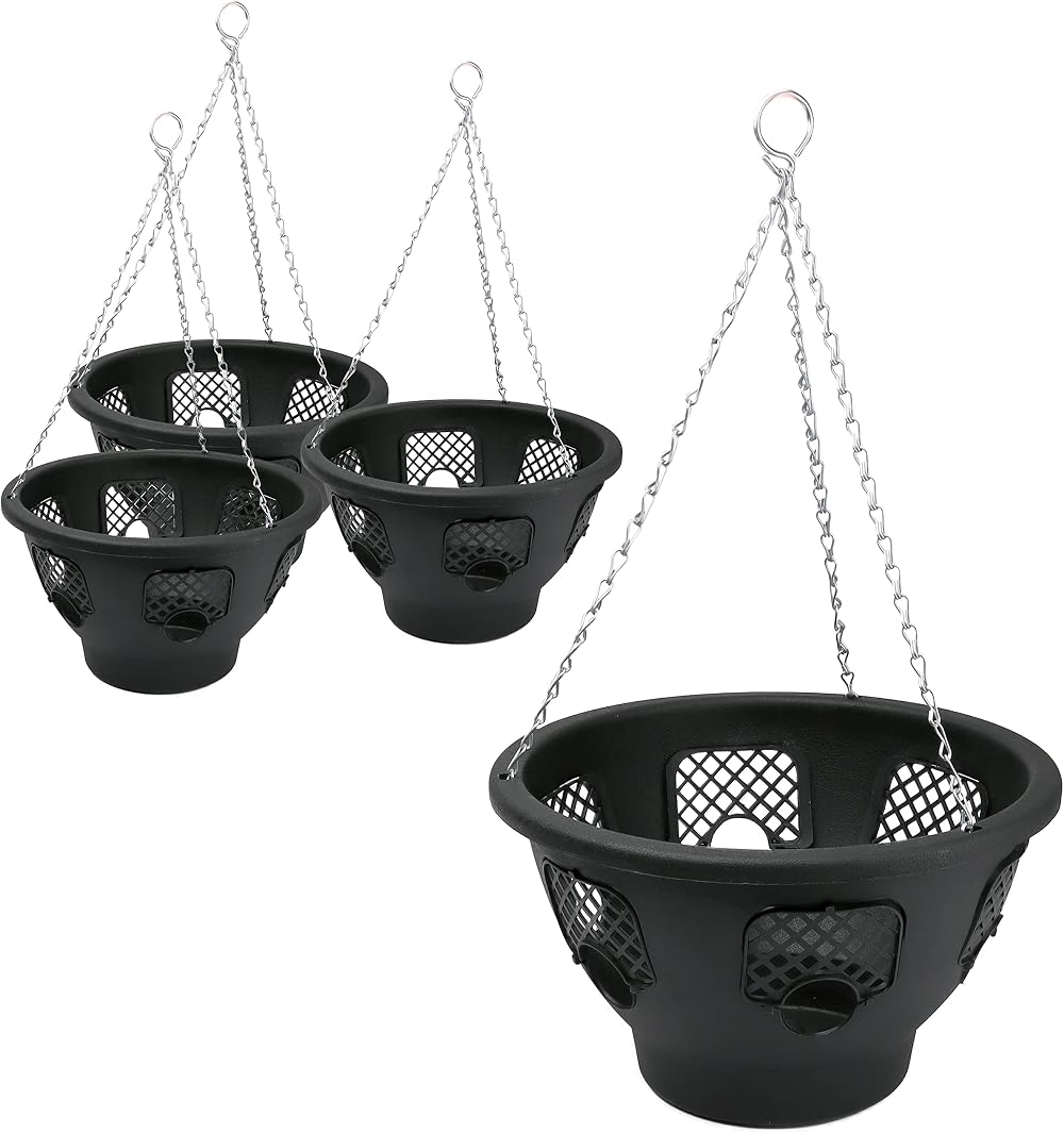 DIVCHI 12 Inch Indoor Outdoor Hanging Basket Set of 4