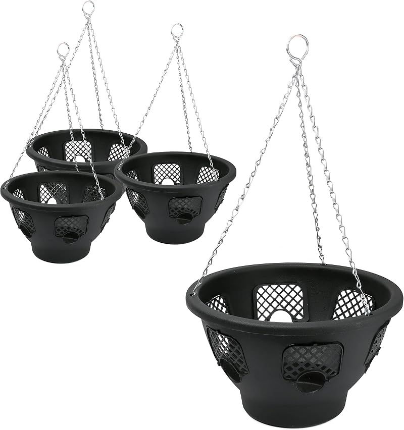 DIVCHI 12 Inch Indoor Outdoor Hanging Basket Set of 4