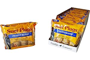 Wildlife Sciences Suet Plugs 48 Pack, Case of 12 Individually Wrapped 12 oz 4 Packs (Peanut Blend)