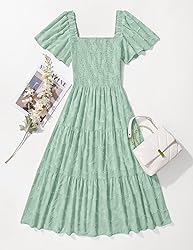 ZESICA Women's Summer Boho Floral Midi Dresses 2025