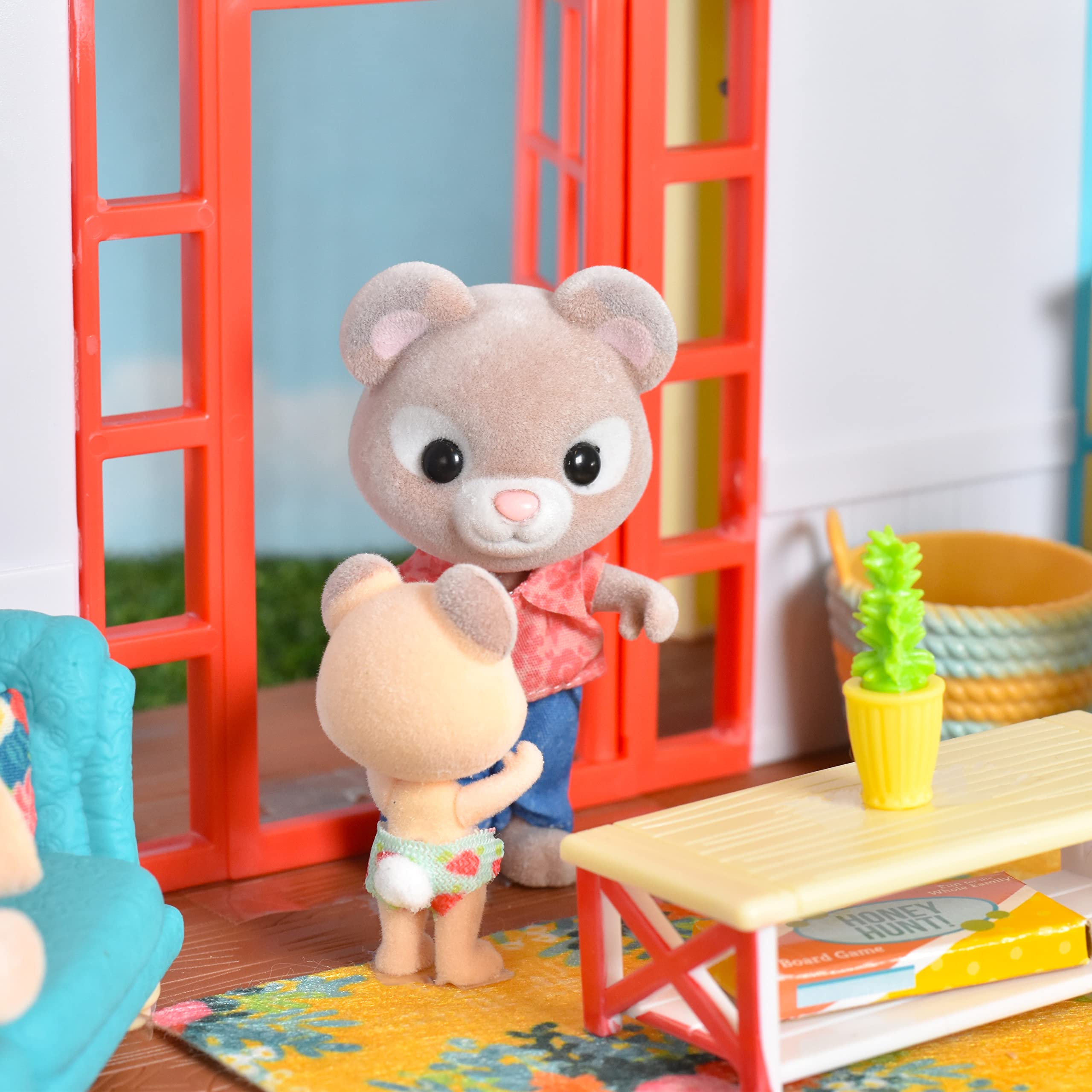 Honey Bee Acres Cozy Living Room Décor – 28 Pieces Accessory Set | Colorful Farmhouse Doll Furniture | Pretend Play Toys for Kids - Sunny Days Entertainment