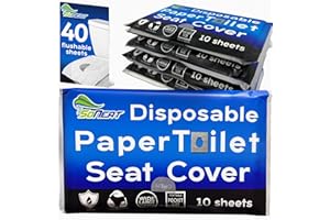 SoNeat Thick Disposable Toilet Seat Covers for Travel - 40 Sheets of XL Covers Disposable Flushable Travel Toilet Seat Cover, Toilet Seat Covers Disposable Kids Adults, Disposable Toilet Seat Cover