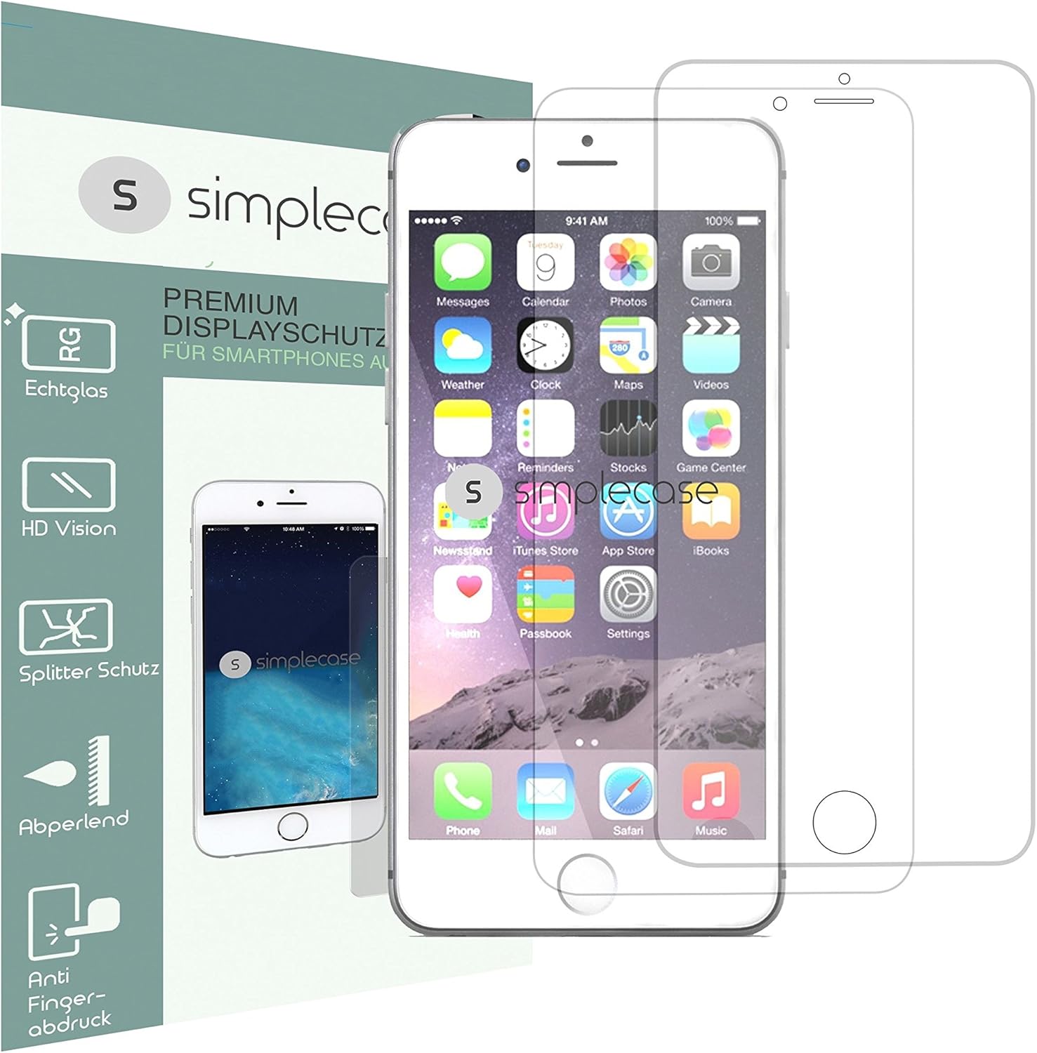 Simpl Case Premium Real Glass Screen Protector 9h Tempered Glass Film/Laminated Glass/Glass, transparent, Pack of 2 - Image 4