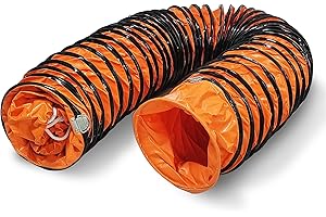 16FT Ducting Hose 18 Inch PVC Flexible Duct Hosing with Adjustable Rope for Utility Blower Exhaust Fan