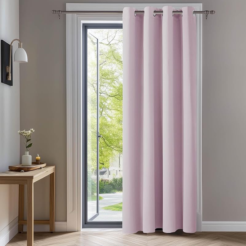 Deconovo Thermal Blackout Curtain 52x90 Pink 1 Panel Eyelet Ready Made