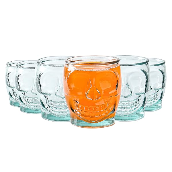 6 PACK – 15 OZ SUGAR SKULL GLASS...