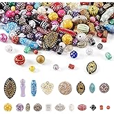 Cheriswelry Assorted Acrylic Beads for Bracelet Opaque Heart Flower Beads Colorful Metal Enlaced Aesthetic Beads Spacers for Jewelry Making Necklace Earring Keychain (100G)