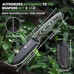 DRACHENADER 8.46" Survival Knife with Fire Starter