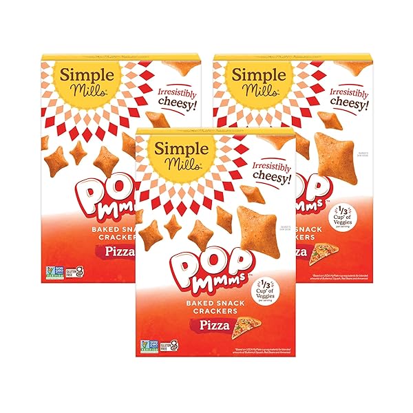 SIMPLE MILLS POP MMMS PIZZA BAKED SNACK CRACKERS,...