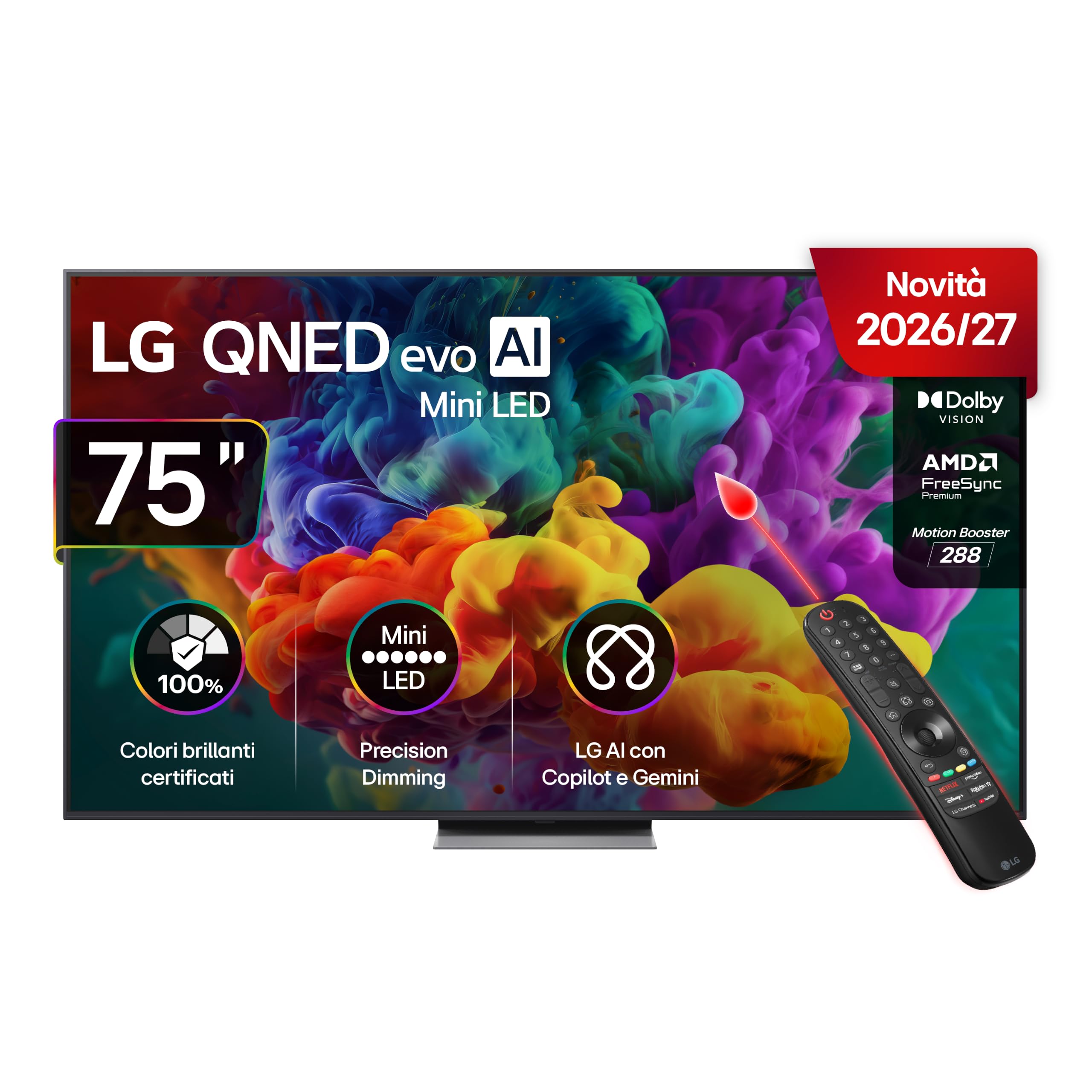 LG QNED evo AI MiniLED 75 Pollici, Serie QNED86B 2026 Smart TV 4K - 75QNED86B6B