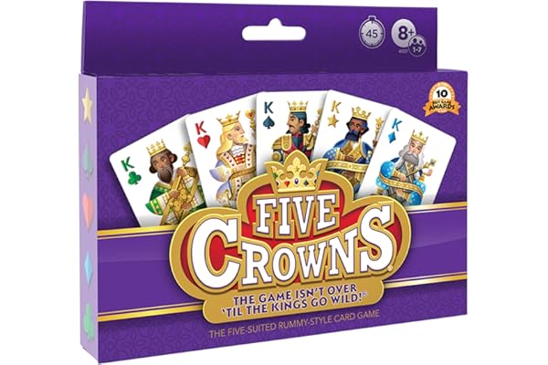 Five Crowns – Card Game for Kids and Adults, Travel and Family Game Night Favorite, The Game isn’t Over Until the Kings Go Wild, 5 Suited Rummy Style Card Game, 1-7 Players, Ages 8+