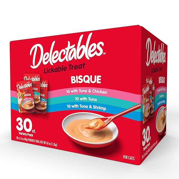 HARTZ DELECTABLES BISQUE VARIETY PACK LICKABLE CAT TREAT, 30 COUNT (PACK OF 1)
