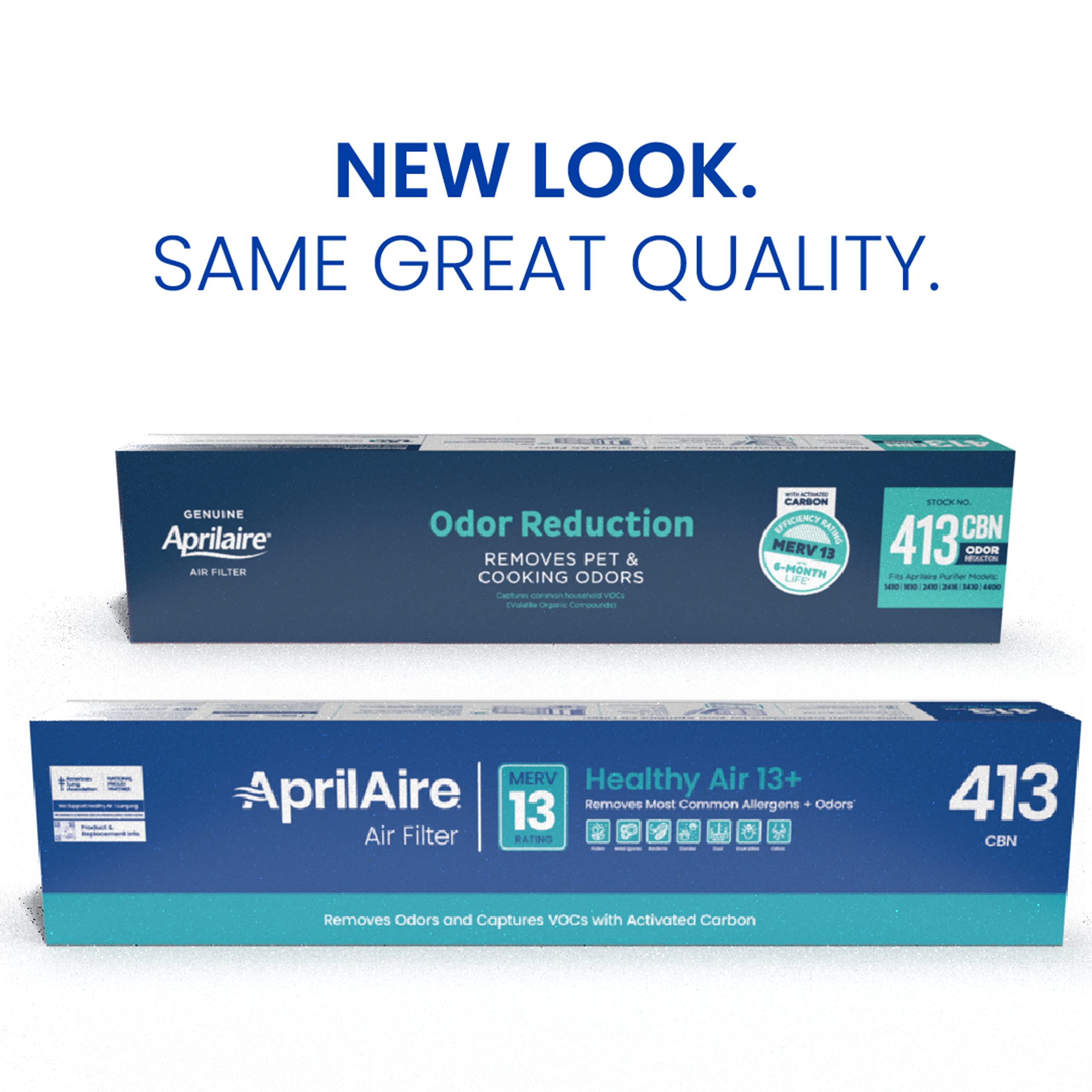 AprilAire 413CBN Replacement Filter for AprilAire Whole House Air Purifiers - MERV 13 with Carbon, Healthy Home Allergy + Odor Reduction, 16x25x4 Air Filter (Pack of 2)