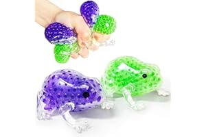 KAWAITE Stretchy Frog Stress Balls (Set of 2) Squishy Toys, Animals Squishy Squeeze Toys for Adults and Party Favors | Colorful Squishy Ball, Squeeze Ball Fidget Toys, Ideal for OCD, ADHD, Autism