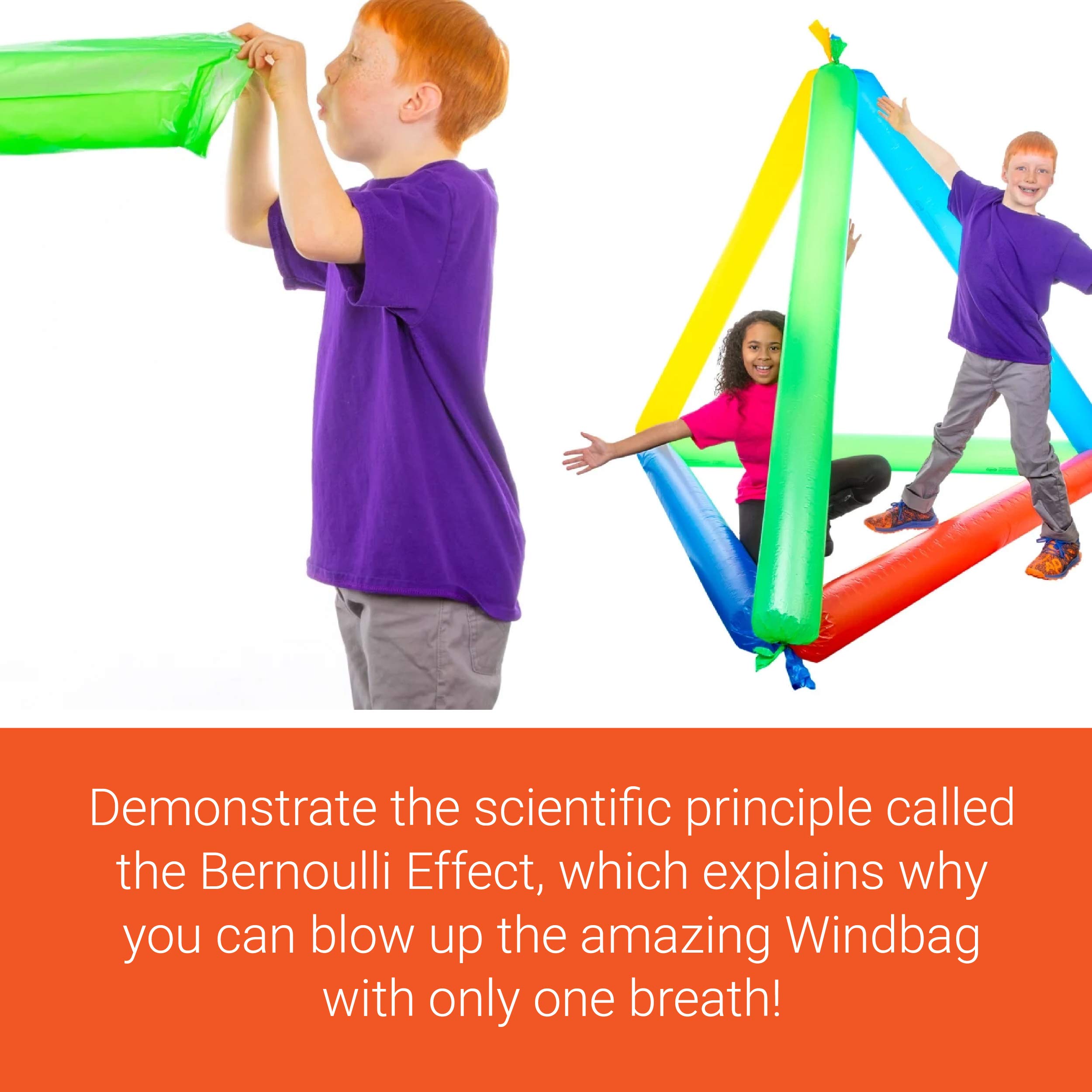 Steve Spangler Science WINDBAGS, 4 Pack – Blows Up in 1 Breath – STEM Activity for Kids – Easier to Inflate Than Regular Balloons – DIY Science Toy for Ages 6 and Up – for Classroom and Home Use