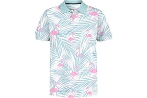 RAISEVERN Boys Polo Shirt Hawaiian Golf Collared Performance Tops Kids Short Sleeve 5-14 Years