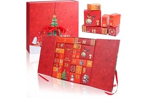 Advent Calendar Christmas Empty Boxes DIY XMAS Countdown Calendars 24 Cardboard Treasure Boxes for Christmas Gifts Holiday De
