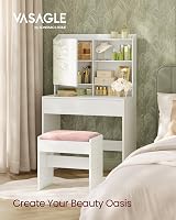 VASAGLE KAILYN Dressing Table Vanity Desk with Mirror 40 x 70 x 135 cm Cloud view 3