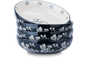 Wisenvoy Pasta Bowls Salad Bowl 40 Ounces Pasta Bowl 8" Serving Bowls Ceramic Salad Bowls Pasta Bowls Set of 4