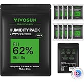 VIVOSUN 62% RH Two-Way Humidity Control Packs, Size 8g, 10 Packs | Each for Storing 1 oz, Moisture Balancer with RH Indicator Card for Food Storage