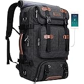 WITZMAN Travel Backpack for Men 40L Large Carry-on Airline Approved Convertible 3 in 1 laptop Bags Fit 17 inch(A8013 Black)