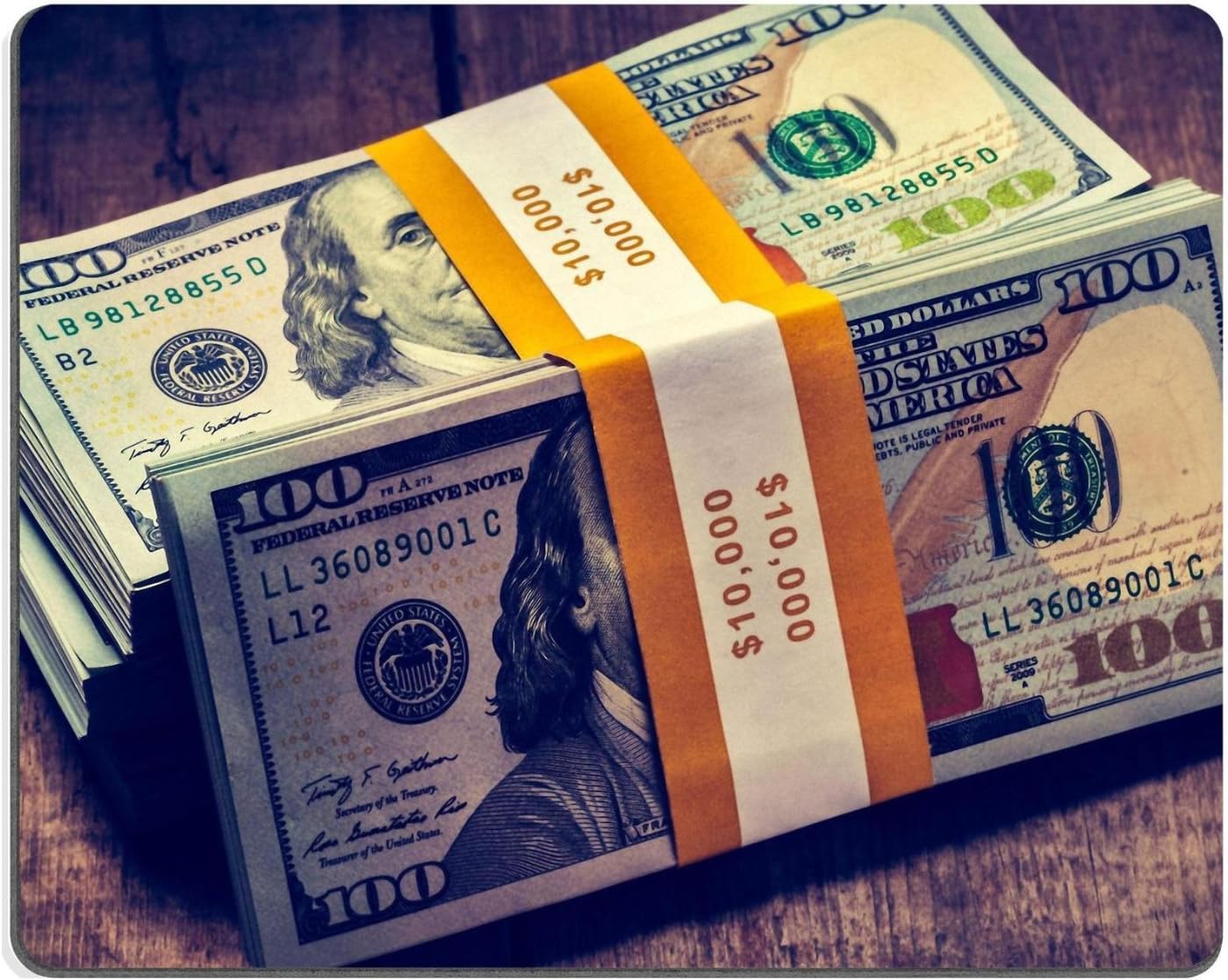 Stacks of new 100 US dollars 2013 banknotes bills Rectangle Mouse Pad,Gaming Mouse Pad,Mousepad