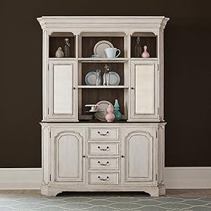 Liberty Furniture Industries Abbey Road Hutch & Buffet, Porcelain White