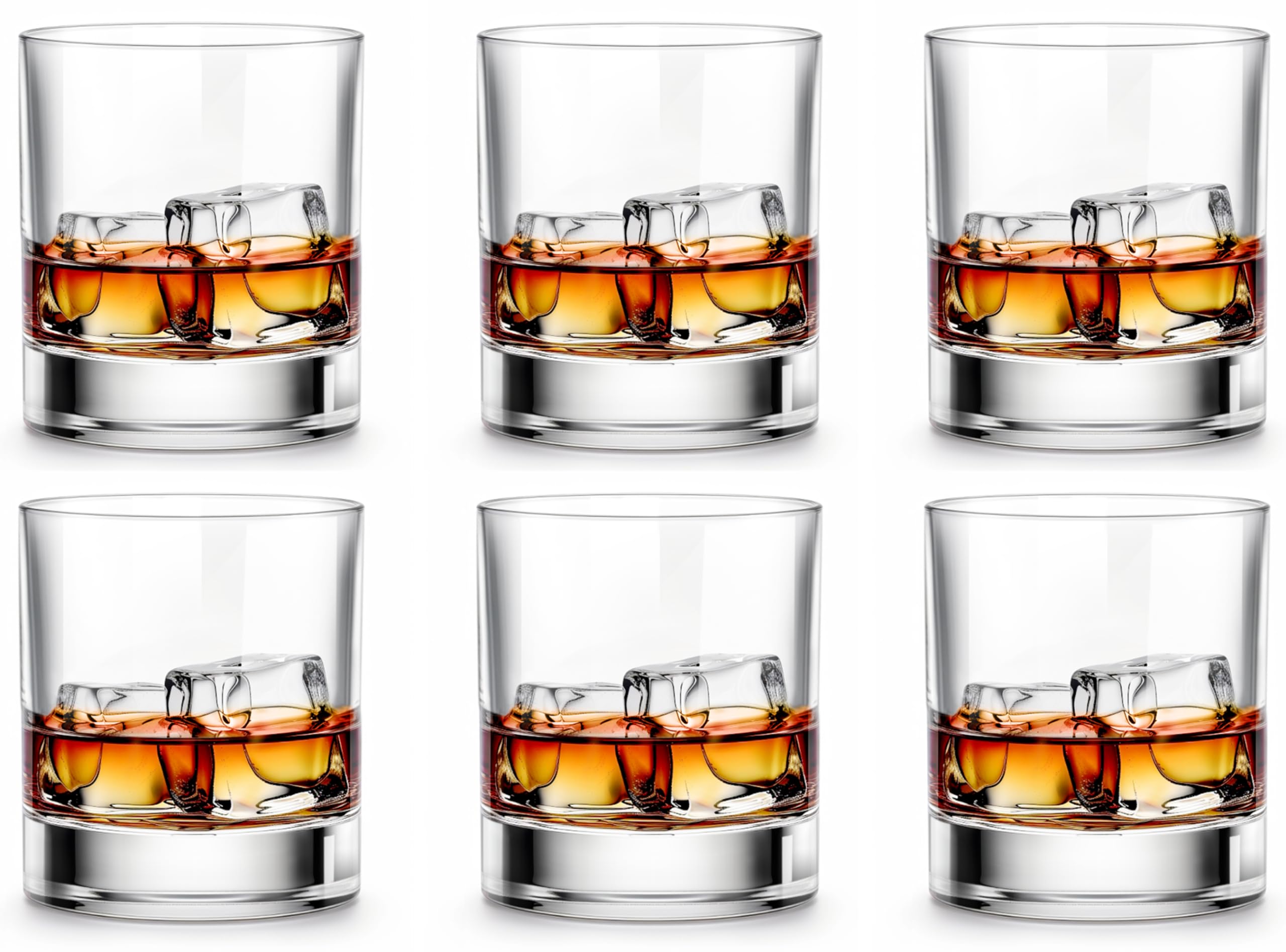 Whiskey Glasses-Premium 310ml Scotch Glasses Set of 6 /Old Fashioned Whiskey Glasses/Perfect Glassware for Scotch Lovers/Style Glassware for Bourbon/Rum Glasses/Bar Whiskey Glasses,Clear